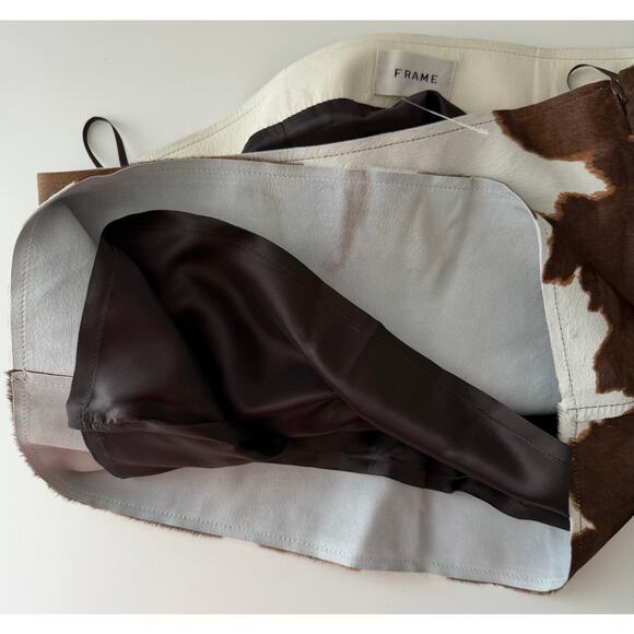 FRAME Pony Print 100% Calf Leather Calf Hair Mini Skirt , Sz 4 NWOT Unused - Picture 7 of 8